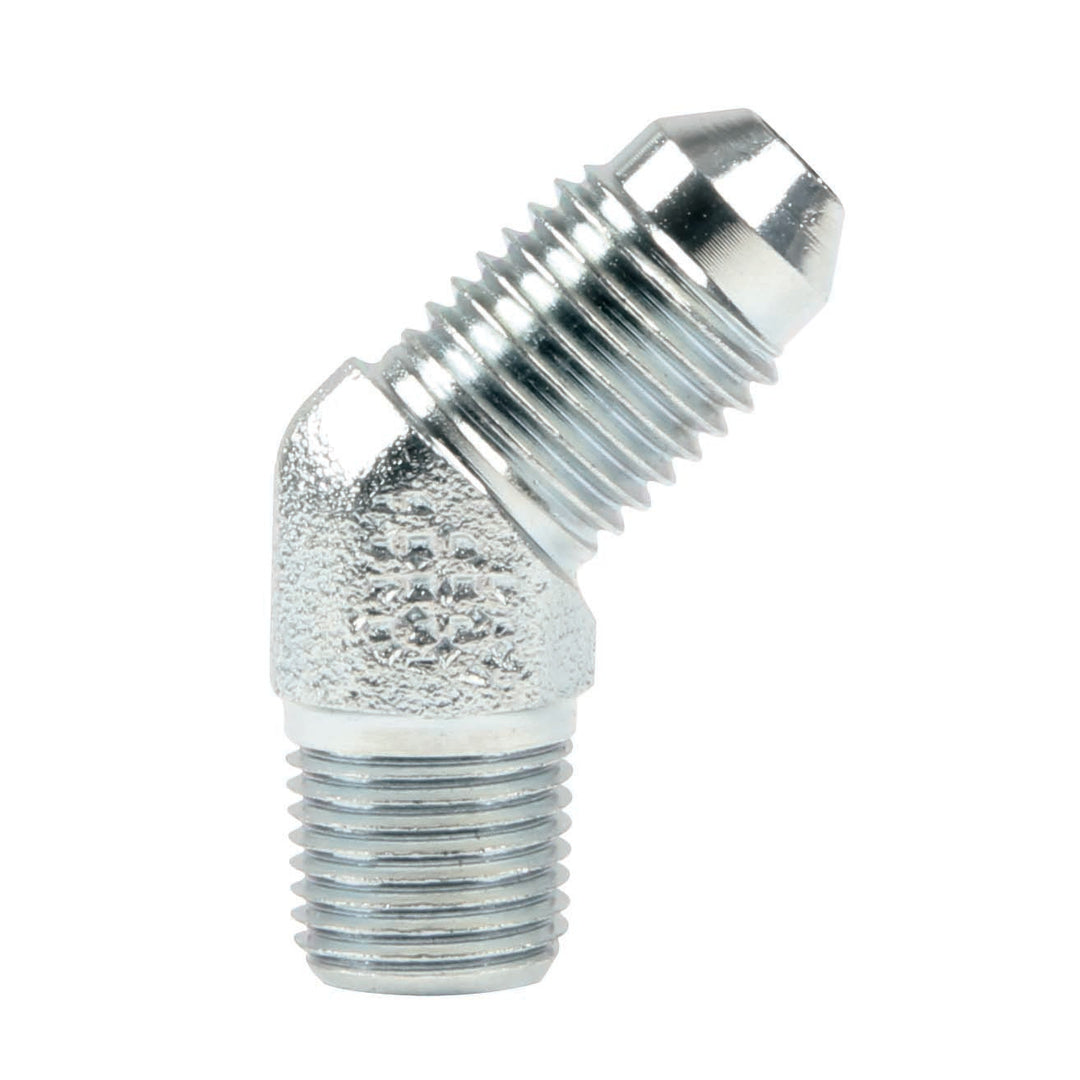 Allstar Fitting Adapter 45 Degree 4 AN Male to 1/8" NPT Male Steel Zinc Oxide Set of 10 ALL50011-10