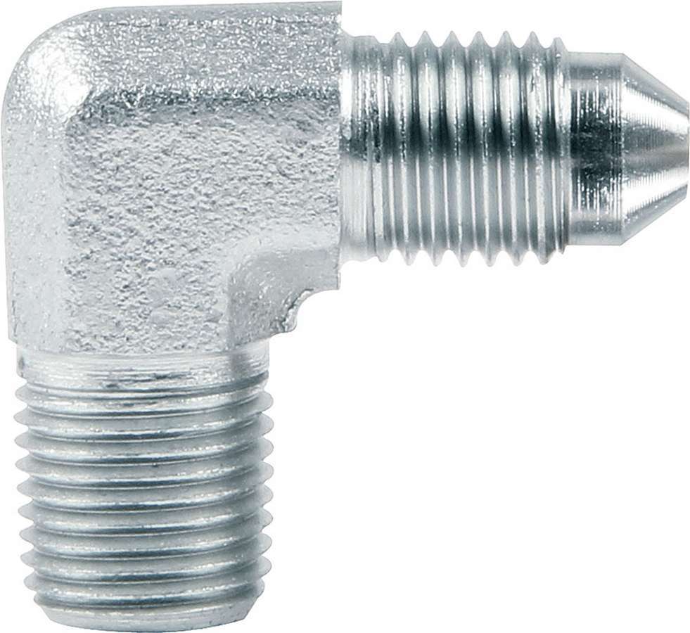 Allstar Fitting Adapter 90 Degree 3 AN Male to 1/8" NPT Male Steel Zinc Oxide ALL50018