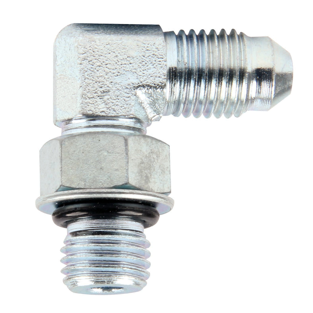 Allstar Fitting Adapter 90 Degree 4 AN Male to 4 AN Male O-Ring Steel Zinc Oxide Pair ALL50035
