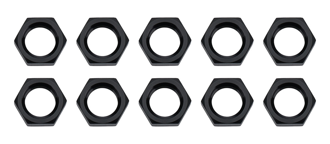 Allstar Bulkhead Fitting Nut 3 AN Aluminum Black Anodized Set of 10 ALL50098-10