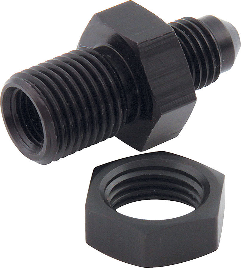 Allstar Brake Line Adapter Bulkhead 4 AN Male to 3/8"-24 Inverted Flare Male Set of 50 ALL50105-50