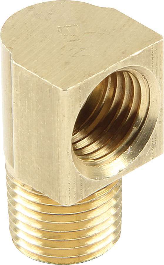 Allstar Fitting Adapter 90 Degree 3/8"-24 Inverted Flare Female to 1/8" NPT Male Brass Set of 4 ALL50125