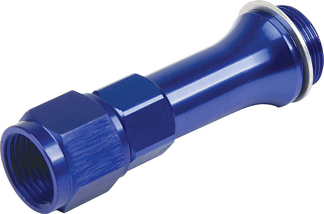 Allstar Carburetor Inlet Fitting Straight 8 AN Female to 7/8"-20 Male 3.5" Aluminum Blue ALL50900