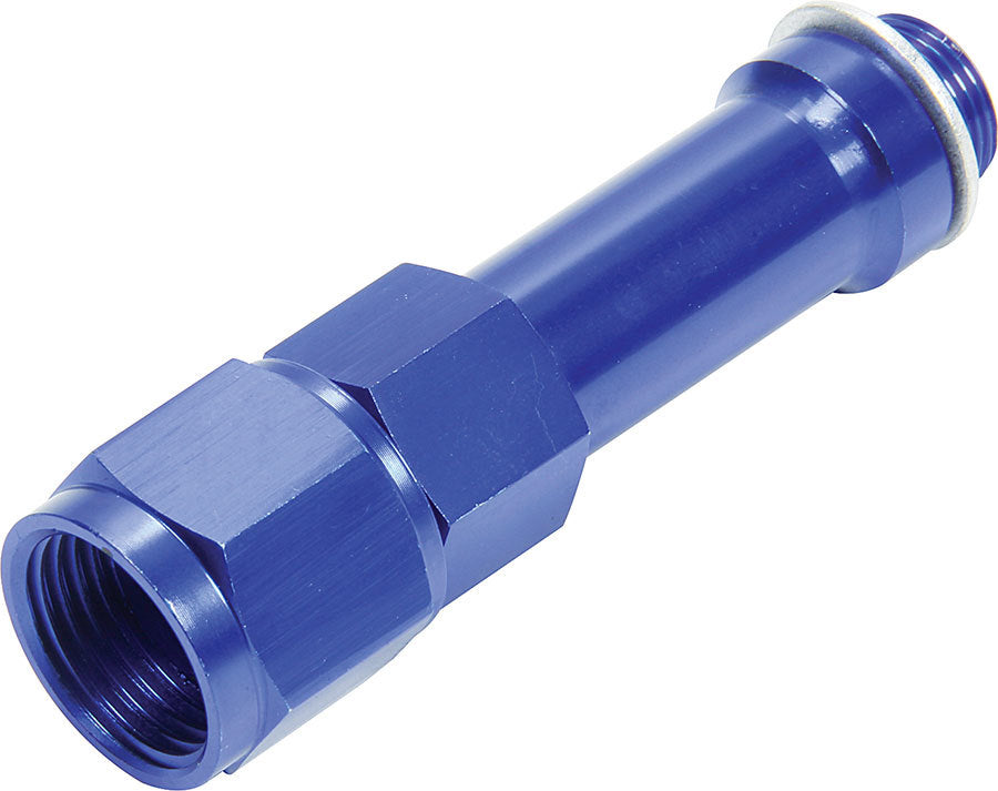 Allstar Carburetor Inlet Fitting Straight 8 AN Female to 9/16"-24 Male 3.5" Aluminum Blue ALL50901