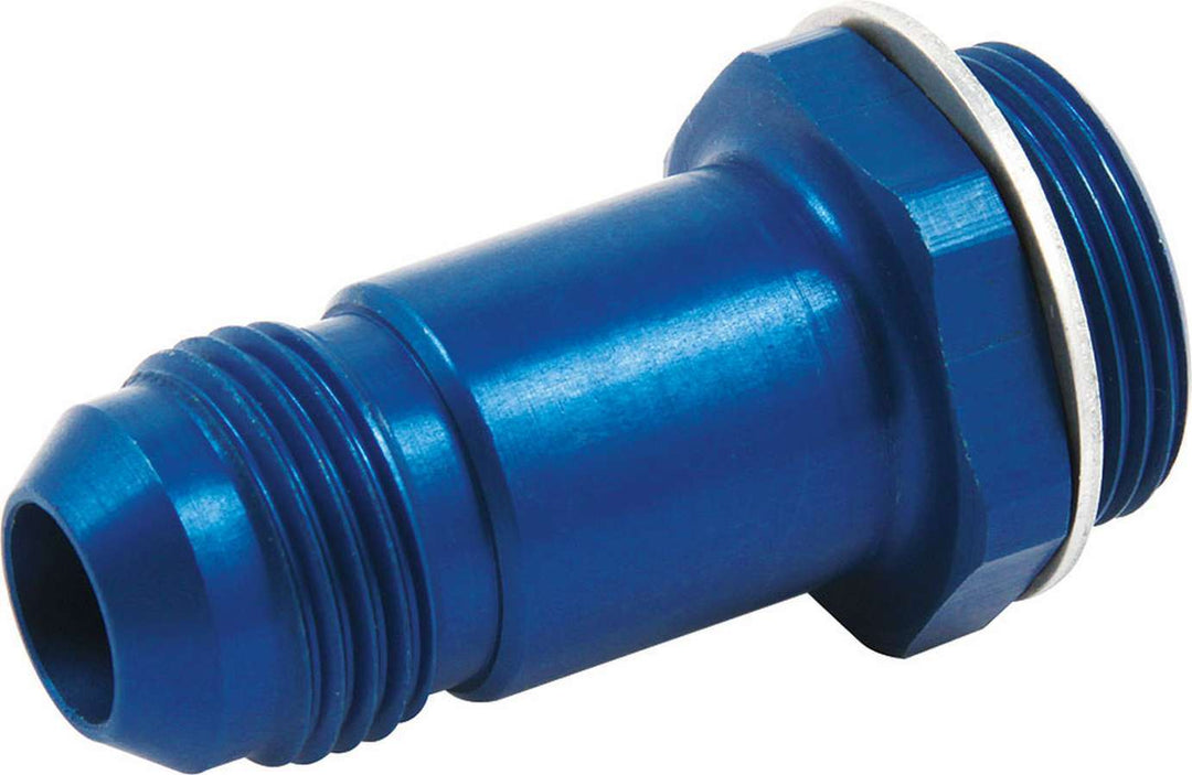Allstar Carburetor Inlet Fitting Straight 8 AN Male to 7/8"-20 Male 2" Aluminum Blue Anodized ALL50904