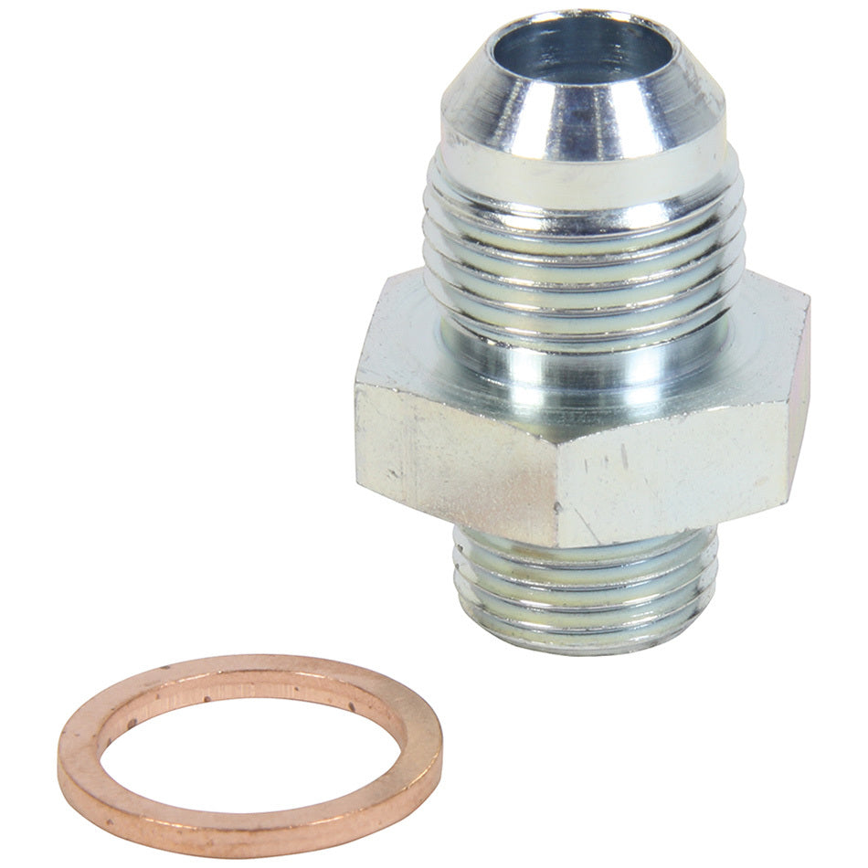 Allstar Fitting Adapter Straight 8 AN Male to 5/8"-18 Male Crush Washer Steel Zinc Oxide ALL50915