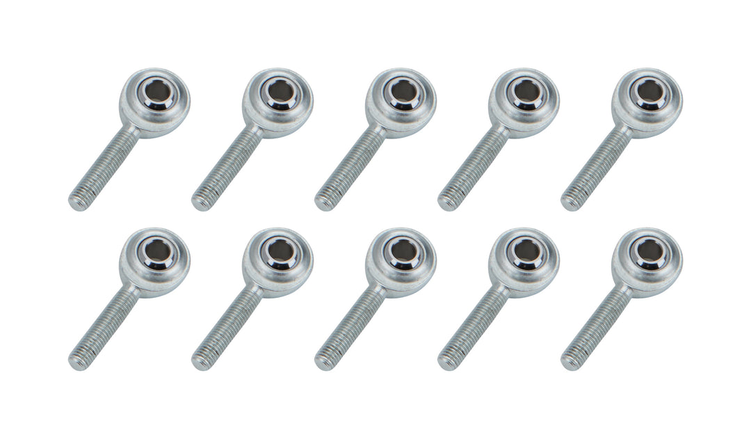 Allstar Rod End Standard Series Spherical 1/4" Bore 1/4"-28 Male Thread Steel Ball Set of 10 ALL58004-10