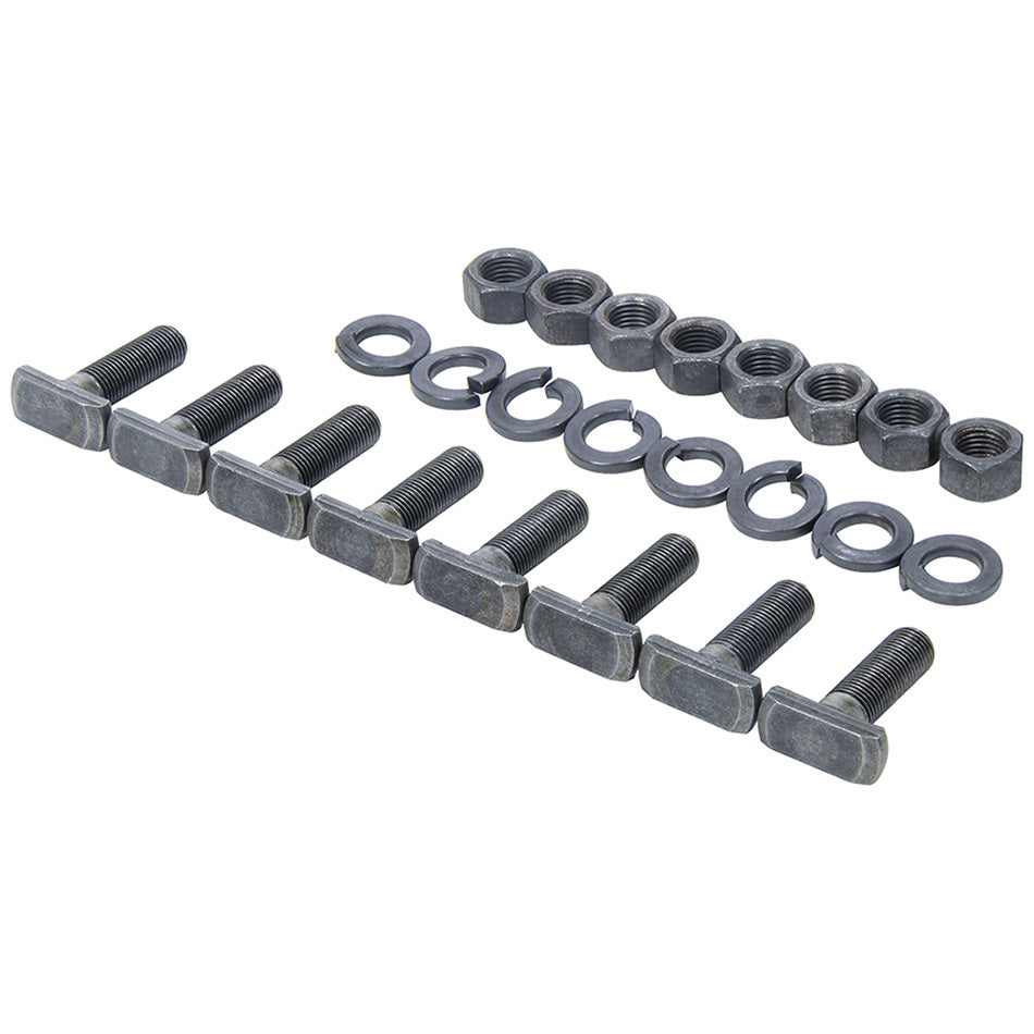 Allstar T-Bolt 3/8"-24 Thread 1.25" Steel Black Oxide Backing Plate Ford 9" Set of 8 ALL72042