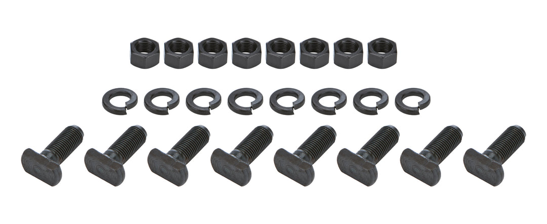 Allstar T-Bolt 1/2"-20 Thread 1.125" Nuts / Washers Steel Backing Plate Ford 9" Set of 8 ALL72043