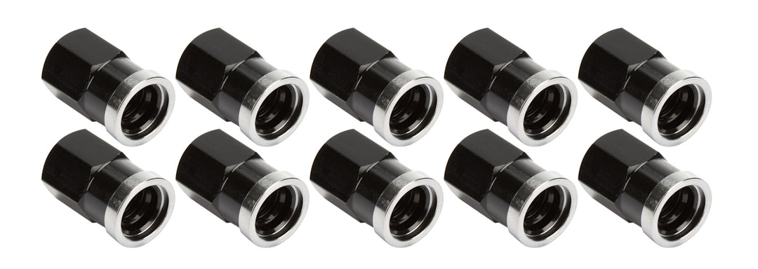 Allstar Nut 3/8"-16 Thread Short Aluminum Black Anodized Quick Change Gear Covers Set of 10 ALL72058