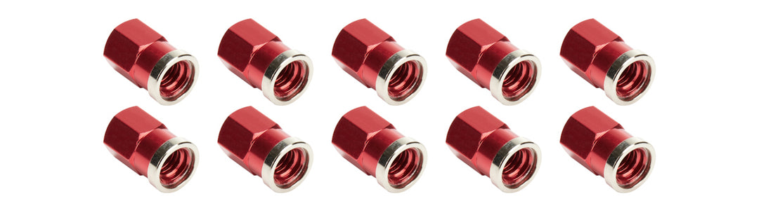 Allstar Nut 3/8"-16 Thread Short Aluminum Red Anodized Quick Change Gear Covers Set of 10 ALL72059
