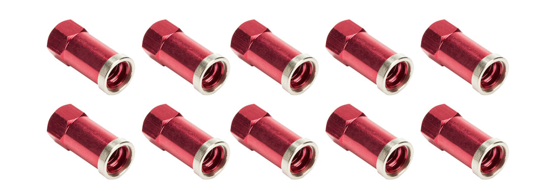 Allstar Nut 3/8"-16 Thread Long Aluminum Red Anodized Quick Change Gear Covers Set of 10 ALL72061