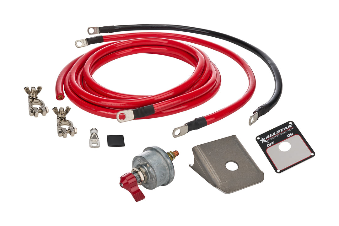 Allstar Battery Cable Kit 2 Gauge Top Mount Battery Terminals Terminals / Heat Shrink Kit ALL76109