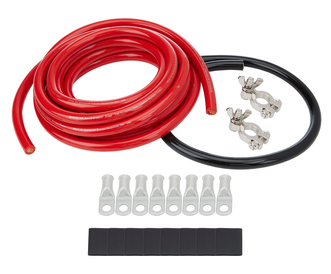 Allstar Battery Cable Kit 2 Gauge Top Mount Battery Terminals Terminals / Heat Shrink Kit ALL76110