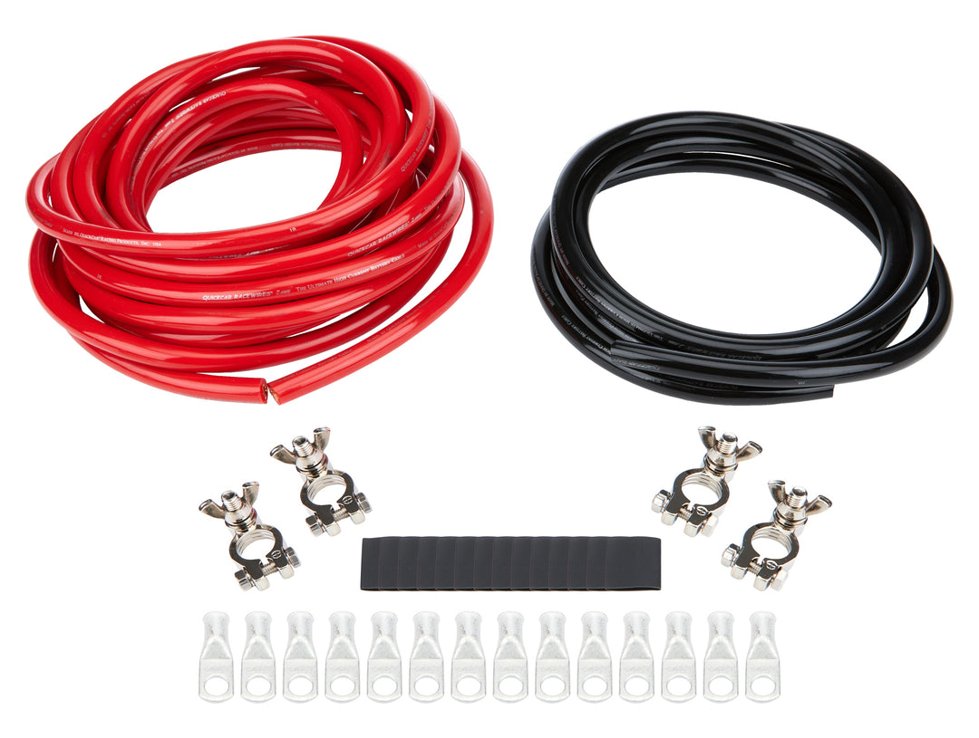 Allstar Battery Cable Kit 2 Gauge Dual Top Mount Battery Terminals Terminals / Heat Shrink Kit ALL76112