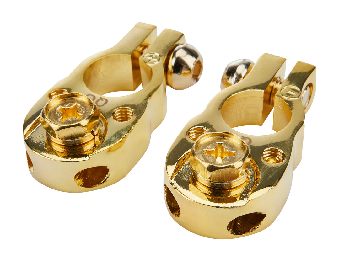 Allstar Battery Terminal Top Post Bolt-On Brass Gold Plated Pair ALL76120