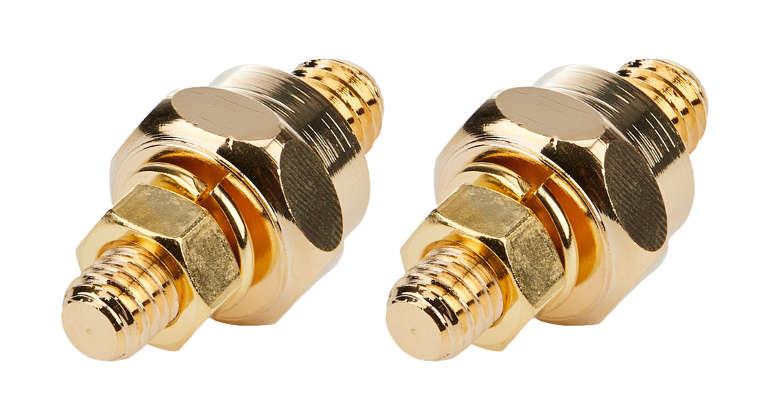 Allstar Battery Terminal Side Mount Bolt-On 5/16" Stud Brass Gold Plated Pair ALL76122