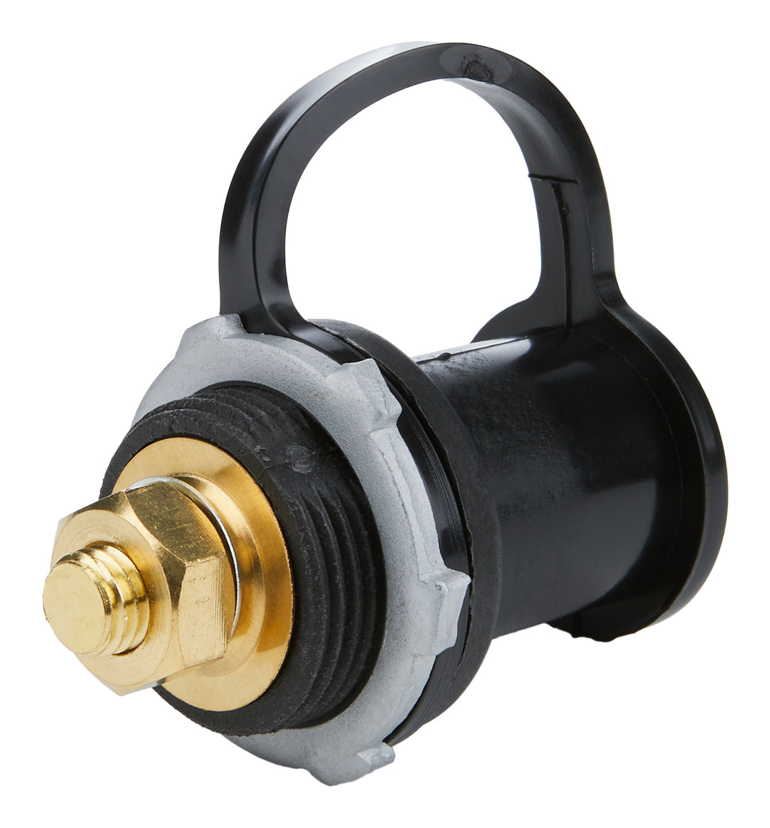 Allstar Remote Battery Terminal Top Post 1.25" Diameter Hole 3/8"-16 Stud Rubber Cap Black ALL76141