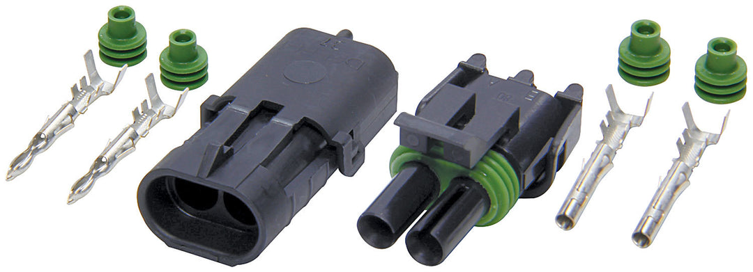 Allstar Electrical Connector Weather Pack Sealed Connector 2 Pin Plastic Black Kit ALL76266