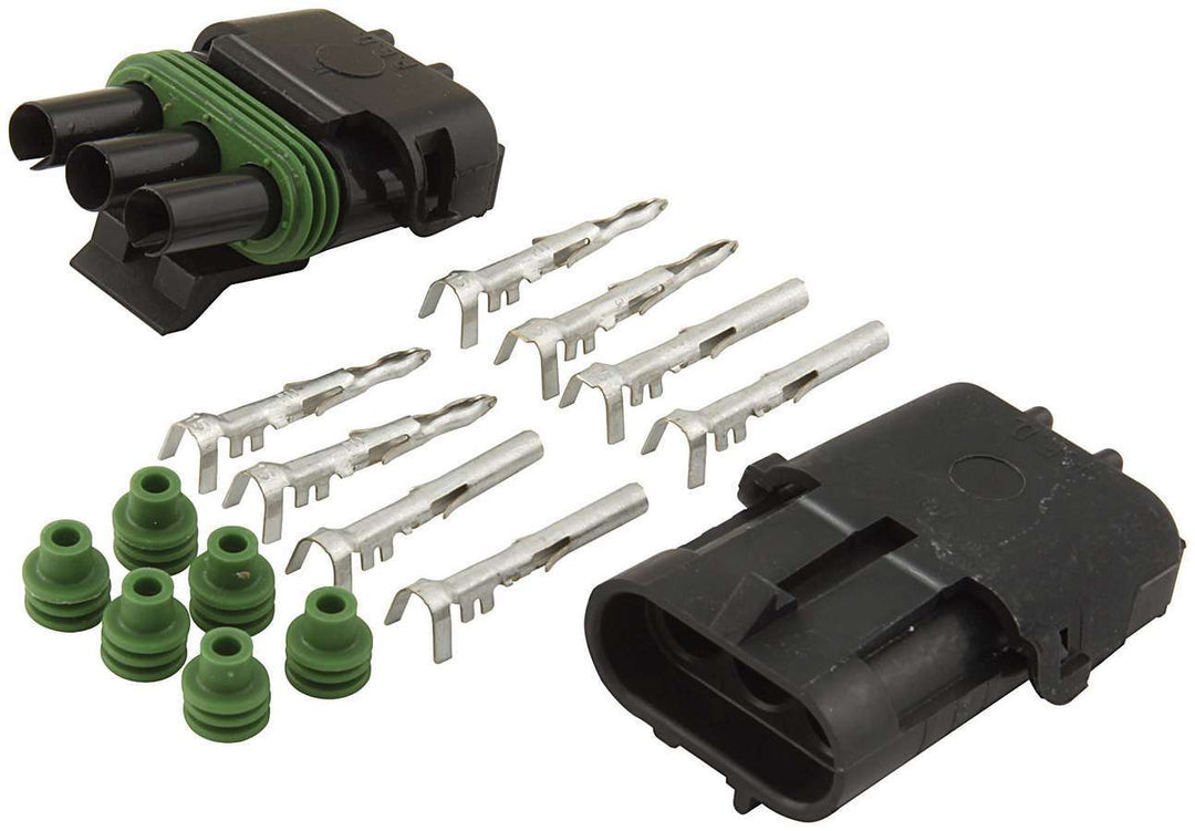 Allstar Electrical Connector Weather Pack Sealed Connector 3 Pin Plastic Black Kit ALL76267