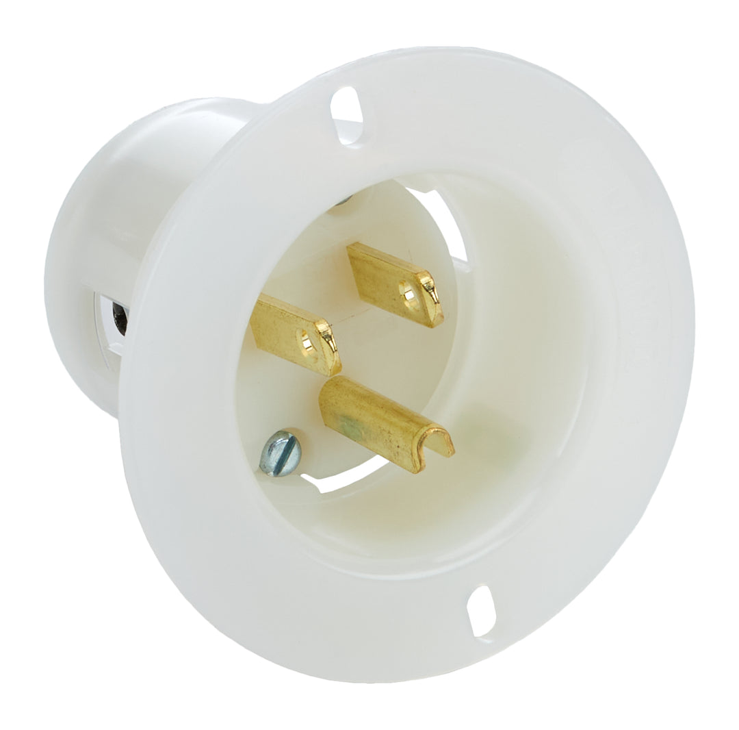 Allstar Accessory Plug-In 110V Flange Mount Housing Only 3-Prong Male Socket ALL76430
