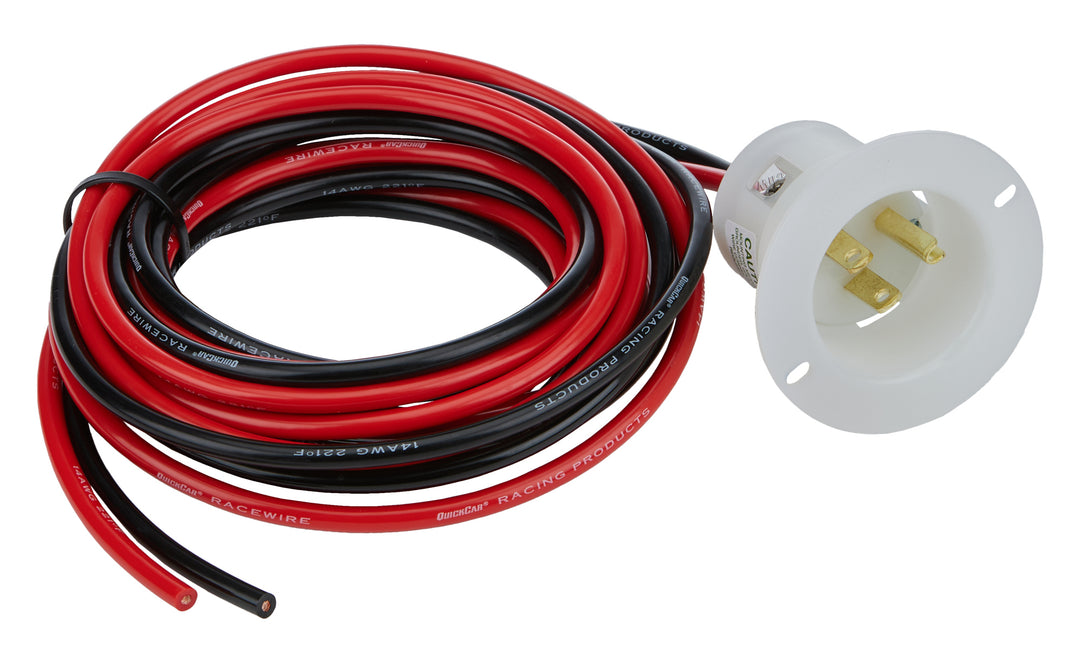 Allstar Accessory Plug-In 110V Flange Mount Housing / Wiring Harness 3-Prong Male Socket ALL76432