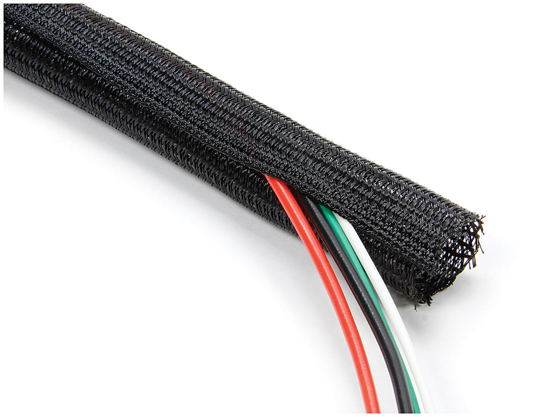 Allstar Hose and Wire Sleeve 1/2" Diameter 10 ft Split Braided Plastic Black ALL76614