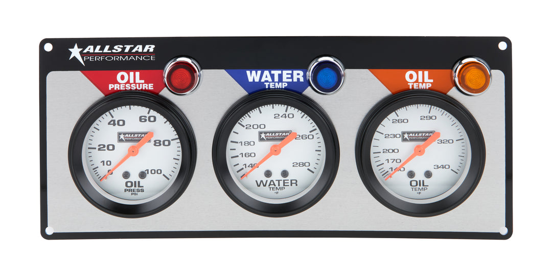 Allstar Gauge Panel Assembly Oil Pressure / Oil Temperature / Water Temperature Kit ALL80091