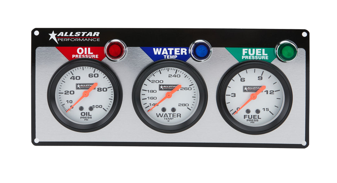 Allstar Gauge Panel Assembly Fuel Pressure / Oil Pressure / Water Temperature Kit ALL80092