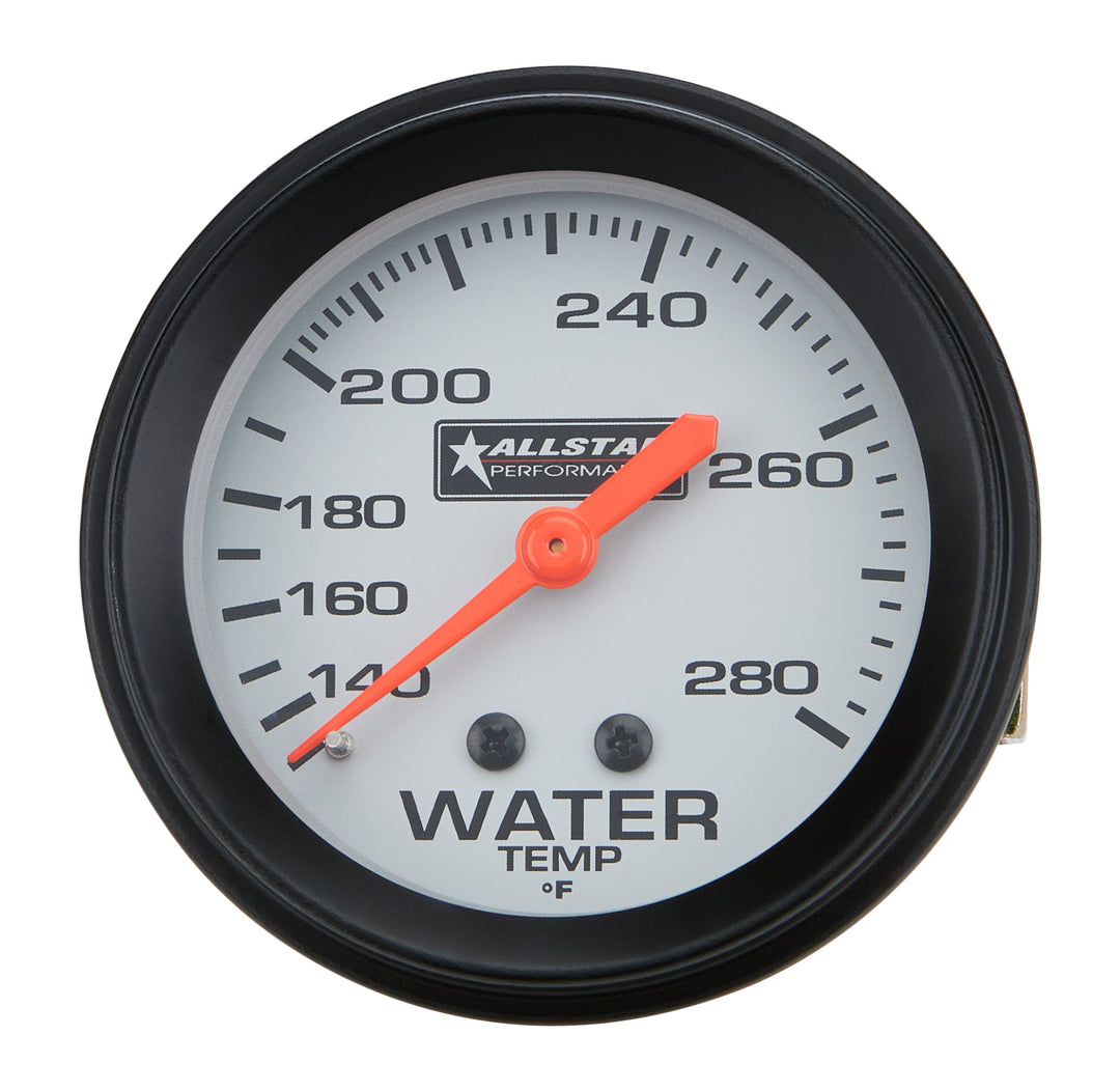 Allstar Water Temperature Gauge 140-280 Degree F Mechanical Analog Full Sweep 2-5/8" Diameter ALL80096