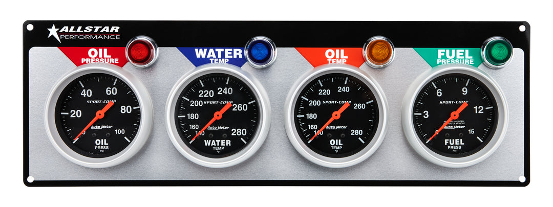 Allstar Gauge Panel Assembly Auto Meter Sport-Comp Fuel Pressure / Oil Pressure / Oil Kit ALL80114