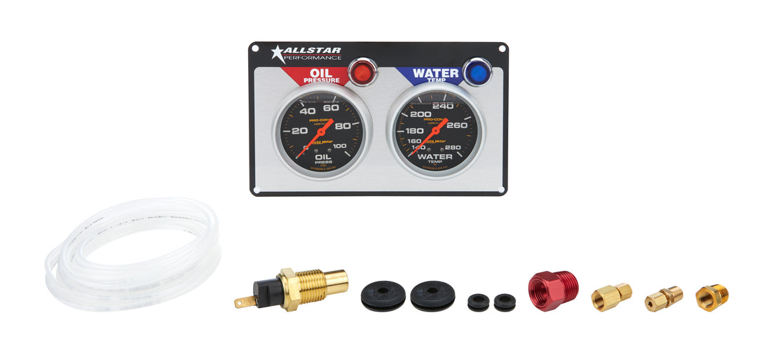 Allstar Gauge Panel Assembly Auto Meter Pro-Comp Oil Pressure / Water Temperature Kit ALL80120