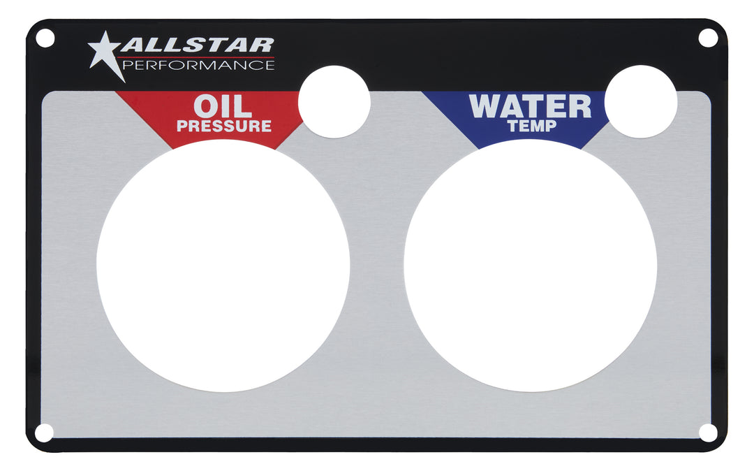 Allstar Gauge Panel Face Plate Oil Pressure / Water Temperature Aluminum Allstar Gauge Panels ALL80125