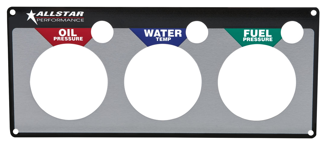 Allstar Gauge Panel Face Plate Fuel Pressure / Oil Pressure / Water Temperature Aluminum Gauge ALL80127