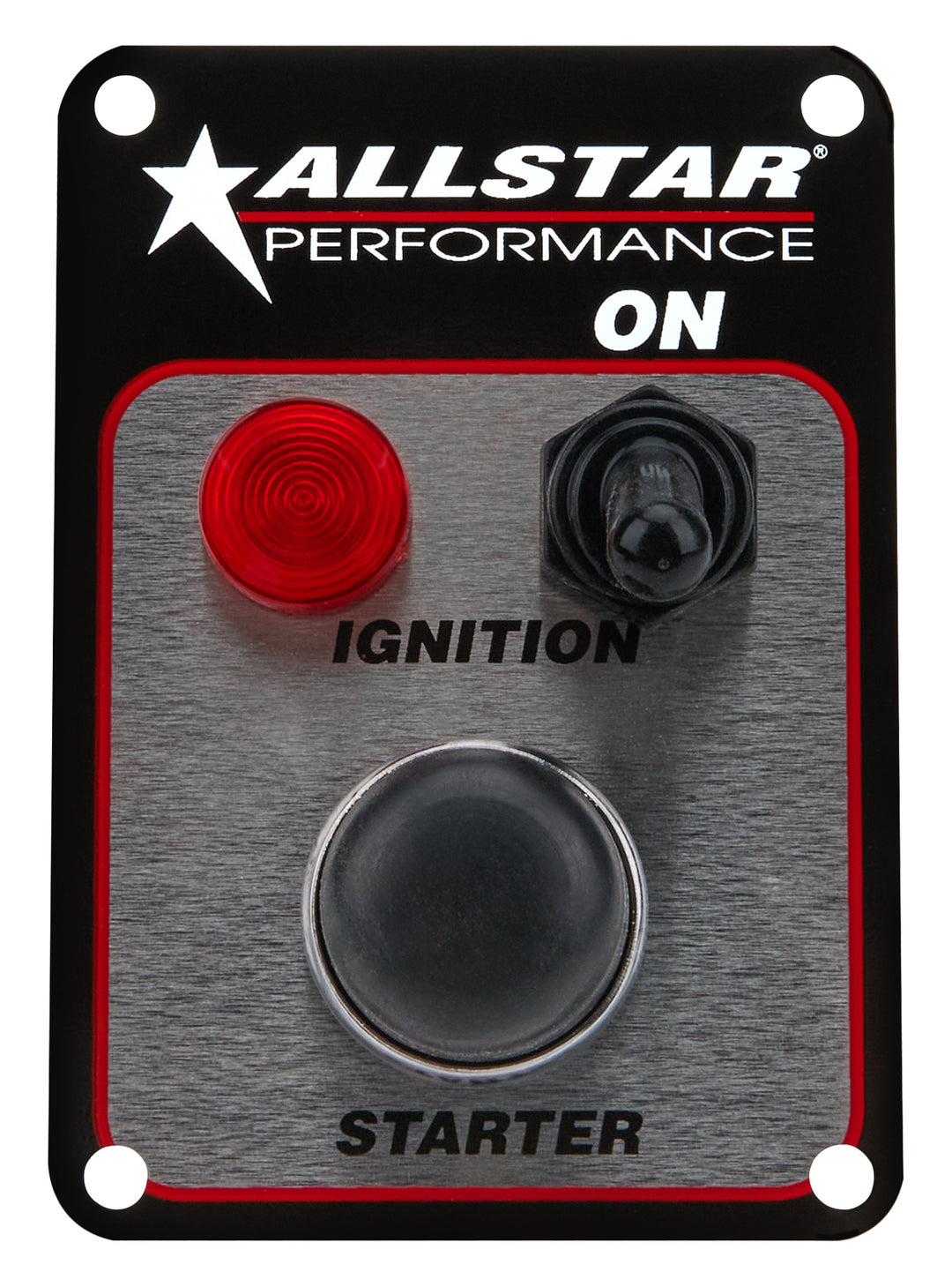Allstar Switch Panel Dash Mount 2.625 x 3.75" 1 Toggle / 1 Momentary Button Indicator Light Kit ALL80142