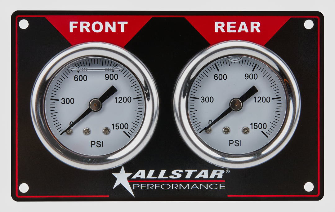 Allstar Brake Bias Gauge Dual Gauge 0-1000 psi Mechanical Analog 1-1/2" Diameter White Face Kit ALL80172
