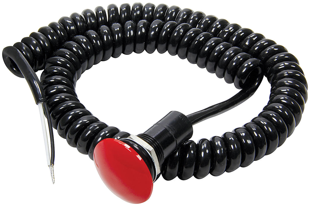 Allstar Push Button Switch Momentary 10 amps 12/16V Spiral Coiled Cord Large Red Button ALL80181
