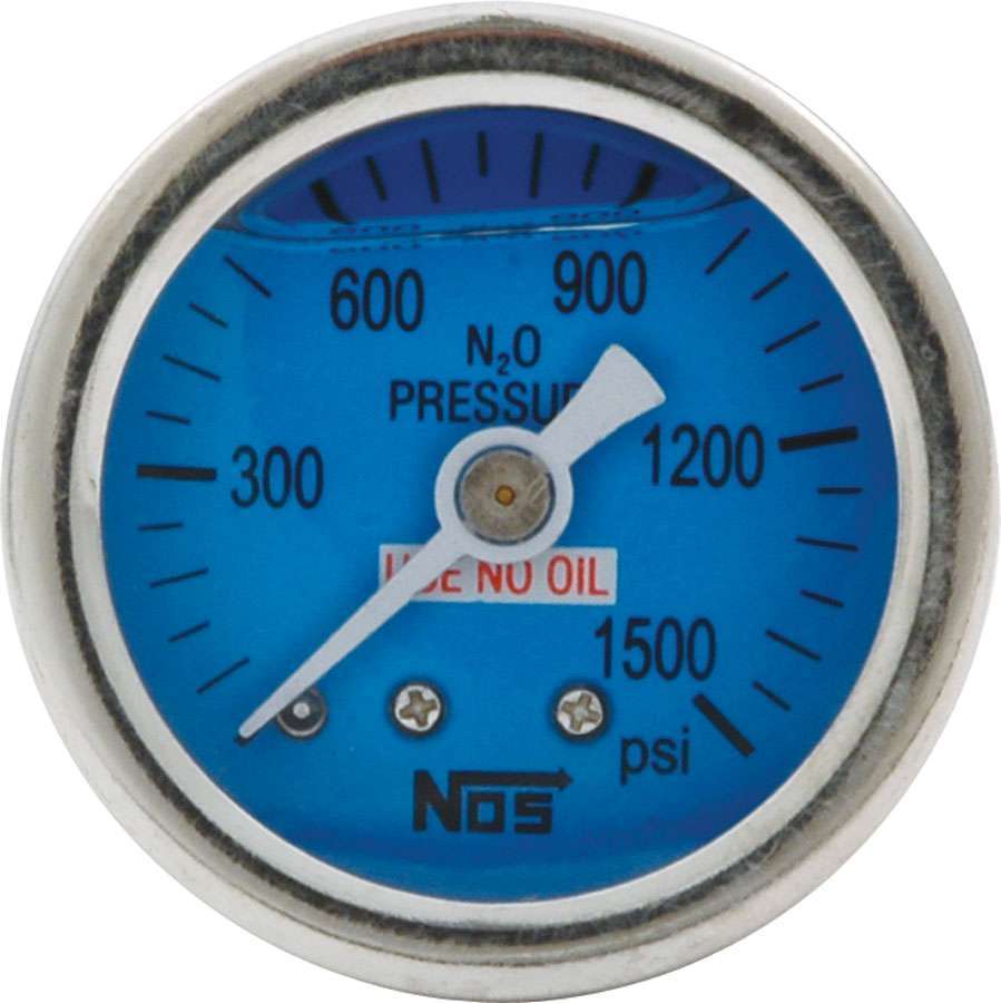 Allstar Nitrous Pressure Gauge 0-1500 psi Mechanical Analog Full Sweep 1-1/2" Diameter Liquid ALL80208