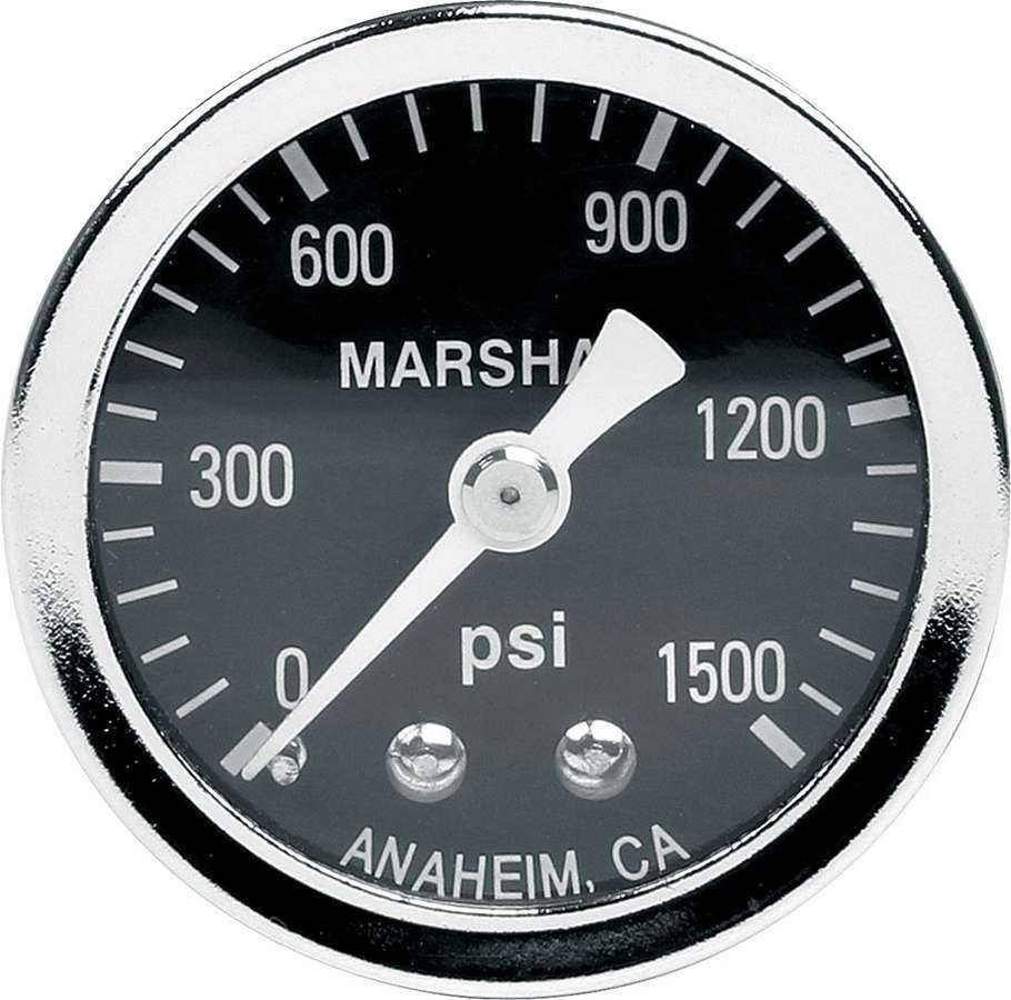 Allstar Pressure Gauge 0-1500 psi Mechanical Analog 1-1/2" Diameter 1/8" NPT Port Black Face ALL80218