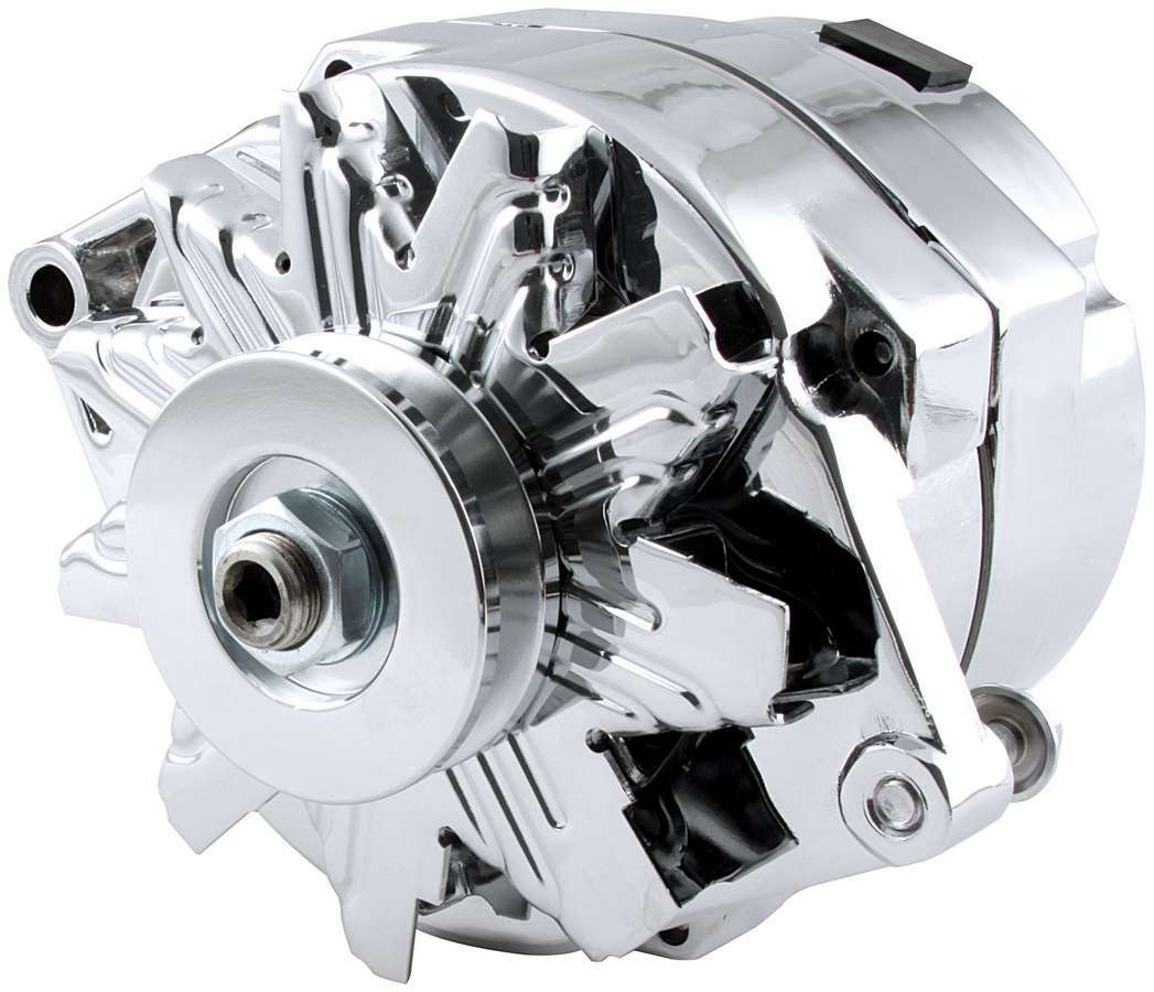 Allstar Alternator 100 amps 12V 1-Wire Single V-Belt Pulley Aluminum Case Chrome GM ALL80505