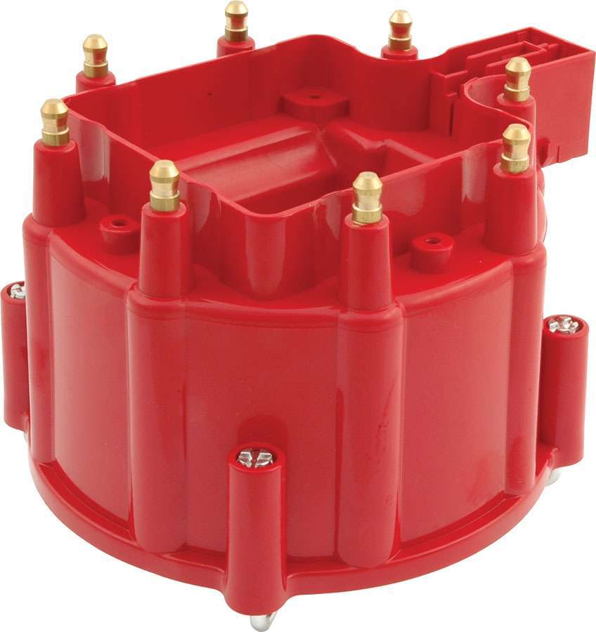 Allstar Distributor Cap HEI Style Terminals Brass Terminals Twist Lock Plastic Red Non-Vented GM ALL81204