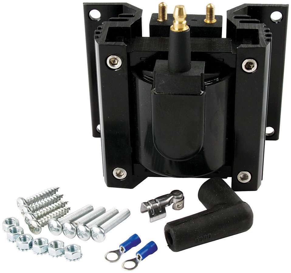 Allstar Ignition Coil CD E-Core 0.400 ohm Male HEI 40000V 90 Degree Boot / Terminal Included ALL81230
