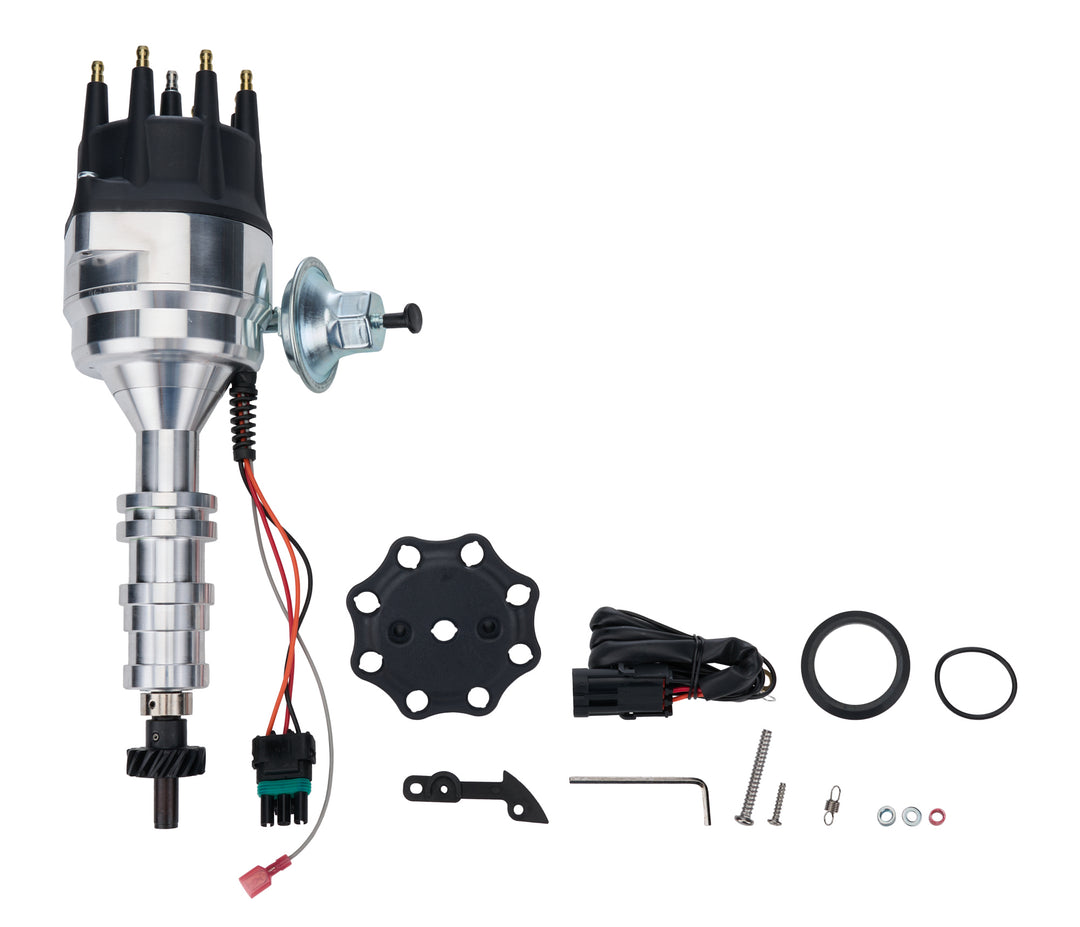 Allstar Distributor Magnetic Pickup Vacuum Advance HEI Style Terminal Rev Limiter Black Ford ALL81253