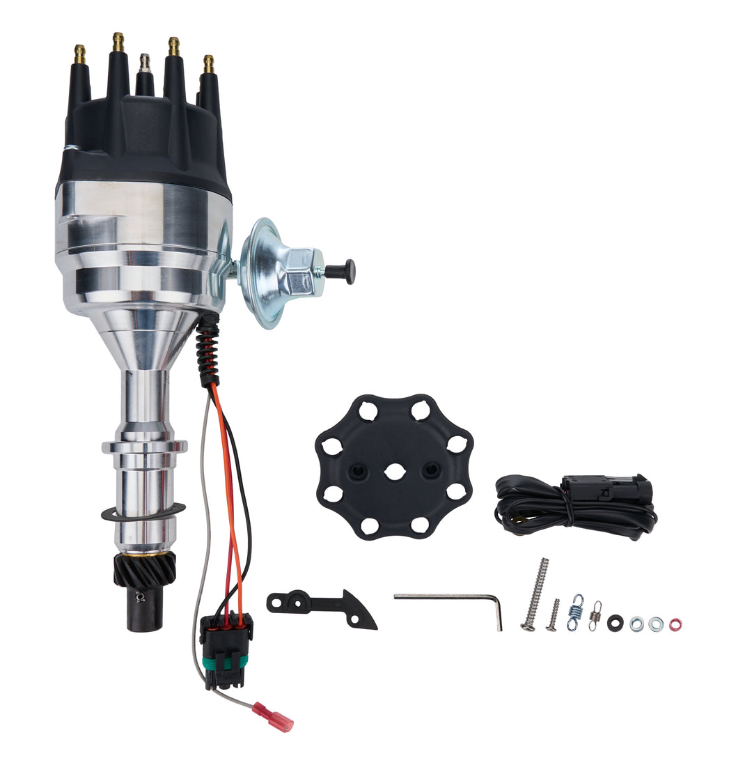 Allstar Distributor Magnetic Pickup Vacuum Advance HEI Style Terminal Rev Limiter Black Pontiac ALL81258