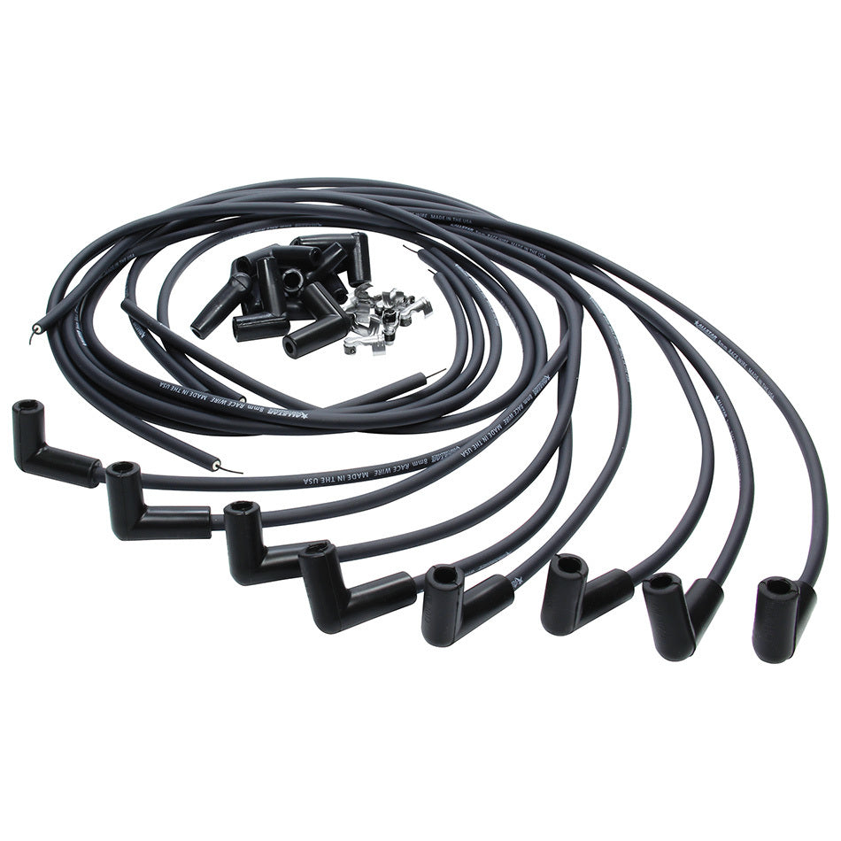 Allstar Spark Plug Wire Set Spiral Core 8 mm Black 90 Degree Plug Boots HEI Style Terminal Kit ALL81360