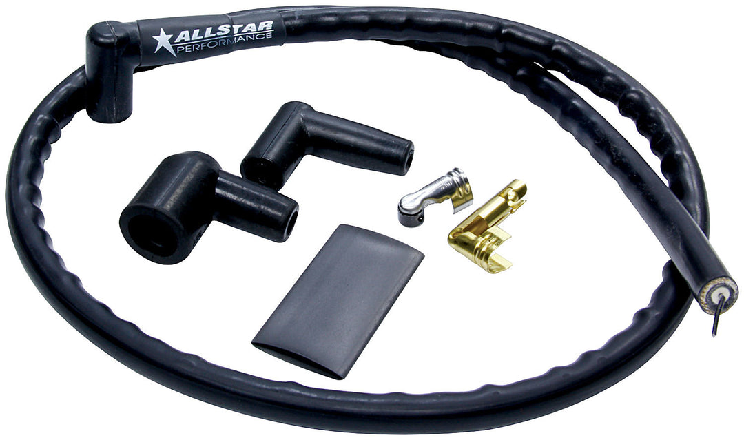 Allstar Coil Wire Spiral Core 8 mm Sleeved 36" Connectors / Ends Black Cut to Fit Kit ALL81381