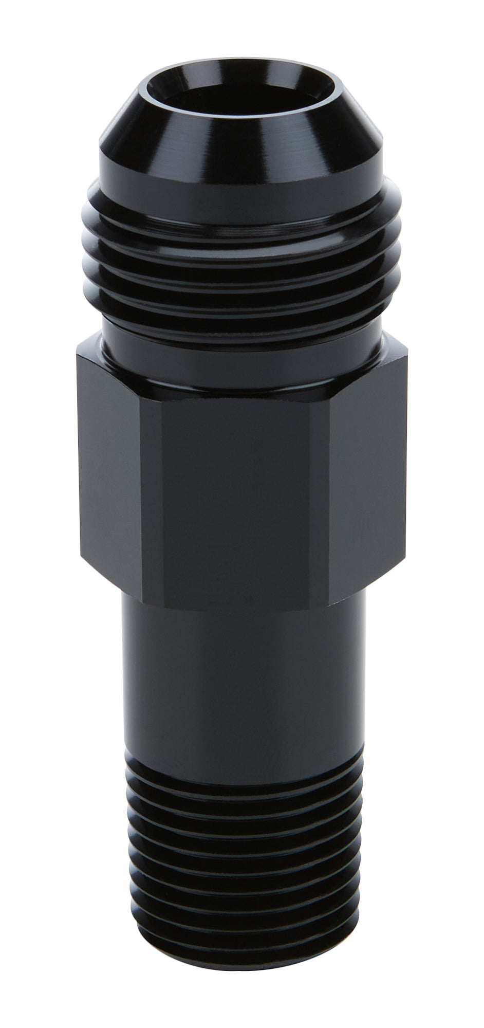 Allstar Extended Oil Inlet Straight 12 AN Male to 1/2" NPT Male 3" Aluminum Black Anodized ALL90044