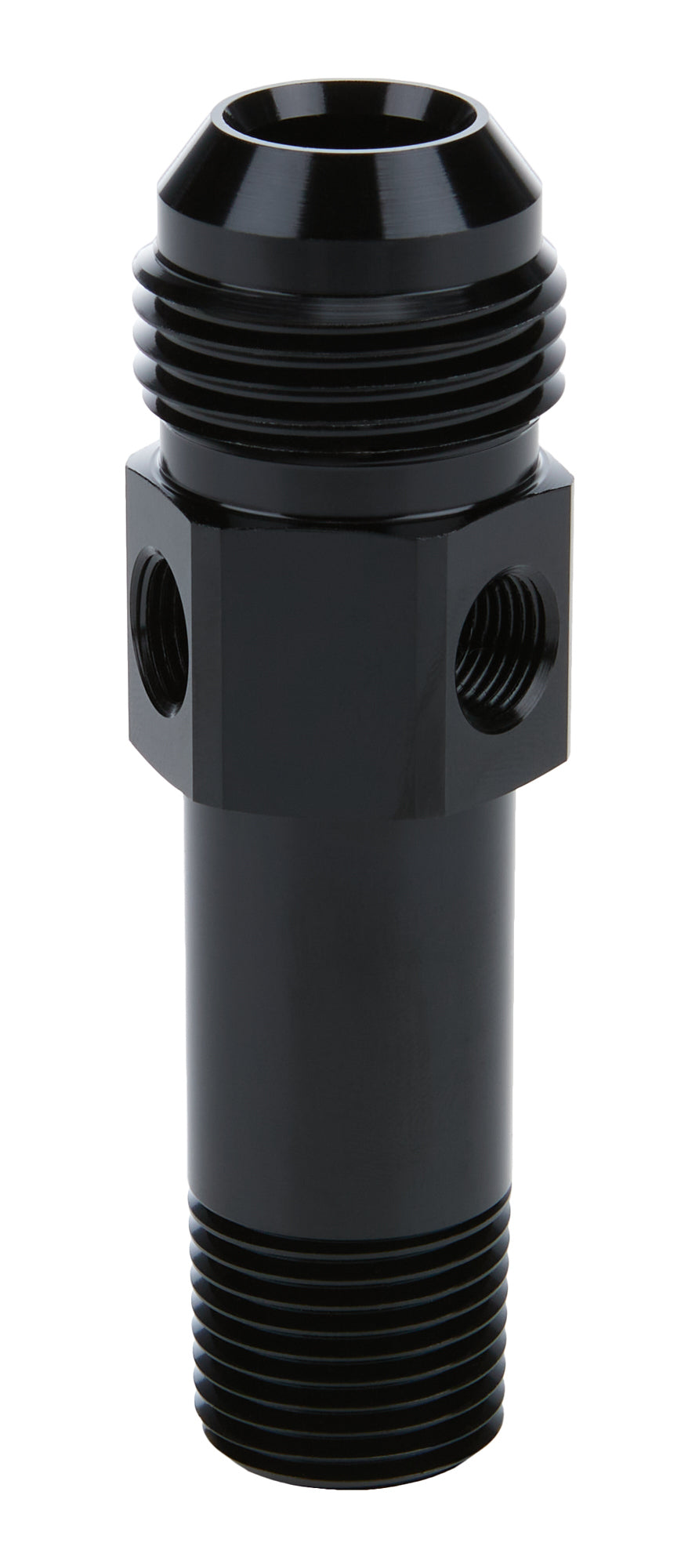 Allstar Extended Oil Inlet Straight 12 AN Male to 1/2" NPT Male 3" 1/8" NPT Female Port Aluminum ALL90045