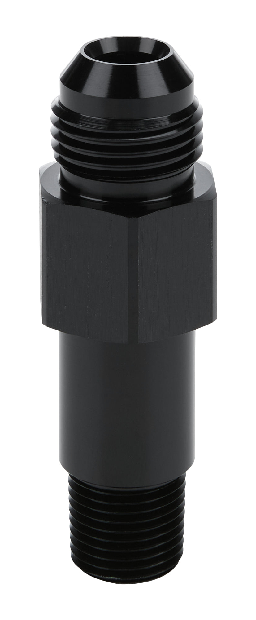 Allstar Extended Oil Inlet Straight 10 AN Male to 3/8" NPT Male 3" Aluminum Black Anodized ALL90048