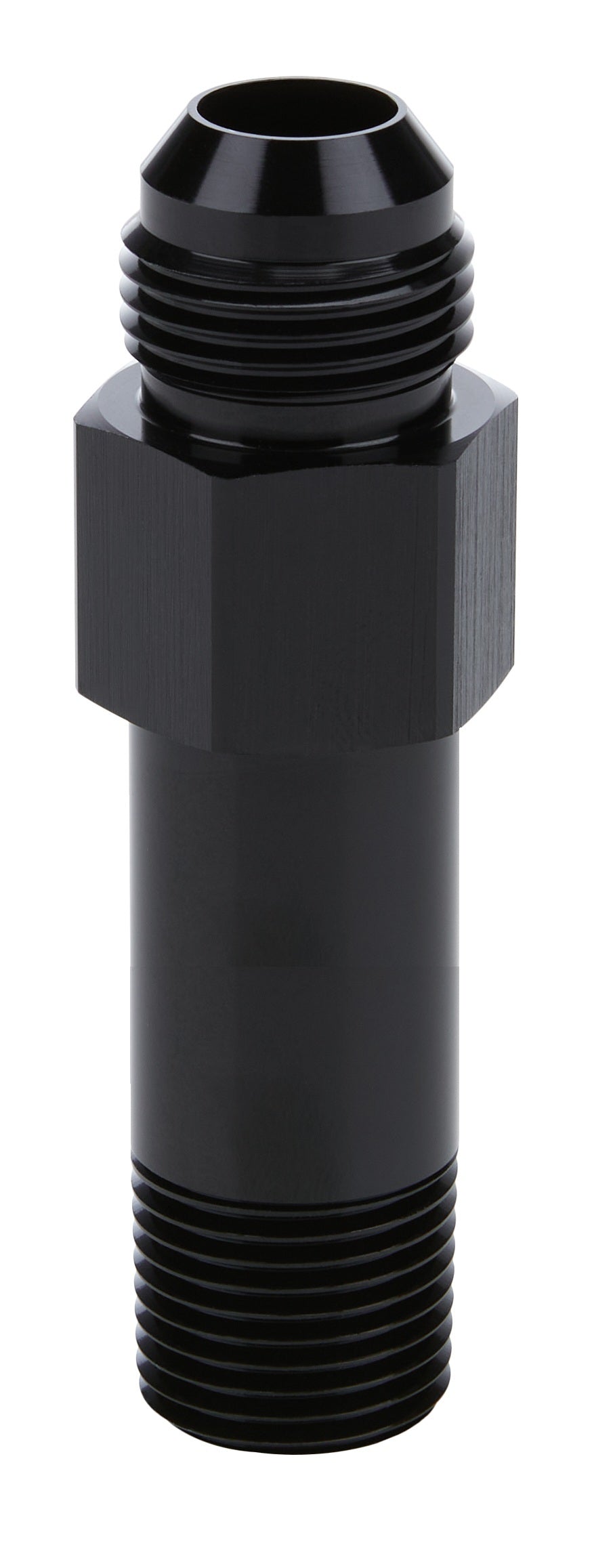 Allstar Extended Oil Inlet Straight 10 AN Male to 1/2" NPT Male 4" Aluminum Black Anodized ALL90049